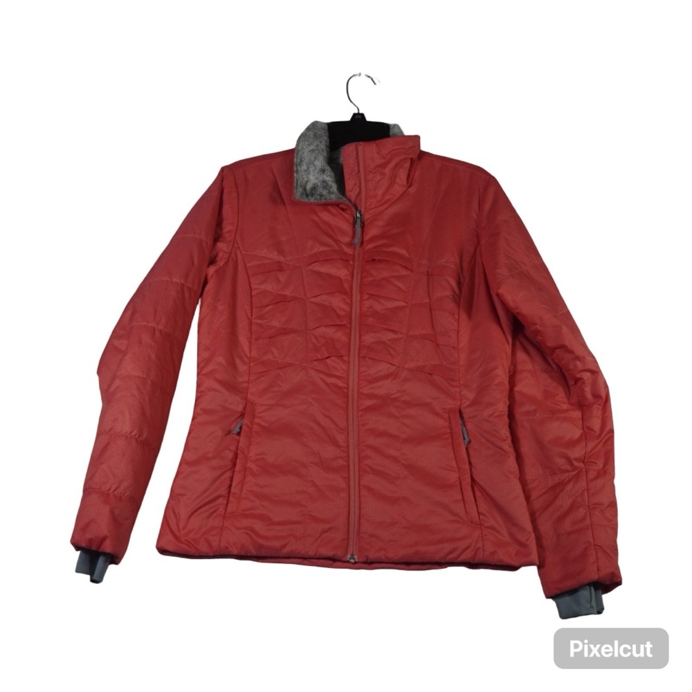 Columbia Sportswear Puffer Jacket Womens Medium Red Lined Omni-Heat Full Zip
